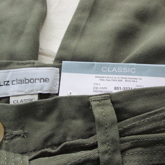 NWT - LIZ CLAIBORNE green pants - sz 6 - $44.00 - Picture 2 of 4
